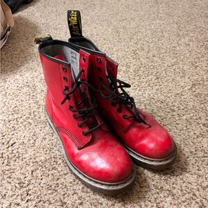 Dr. Martens Red Patent Leather Boots